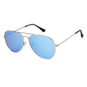 Silver Black Sky Blue Mirror Full Rim VC S11075-C7 Polarized Sunglasses